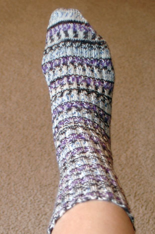 My first sock, affectionately referred to as “Nightmare”.