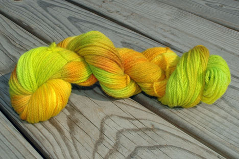 Acid dye handpainted yarn